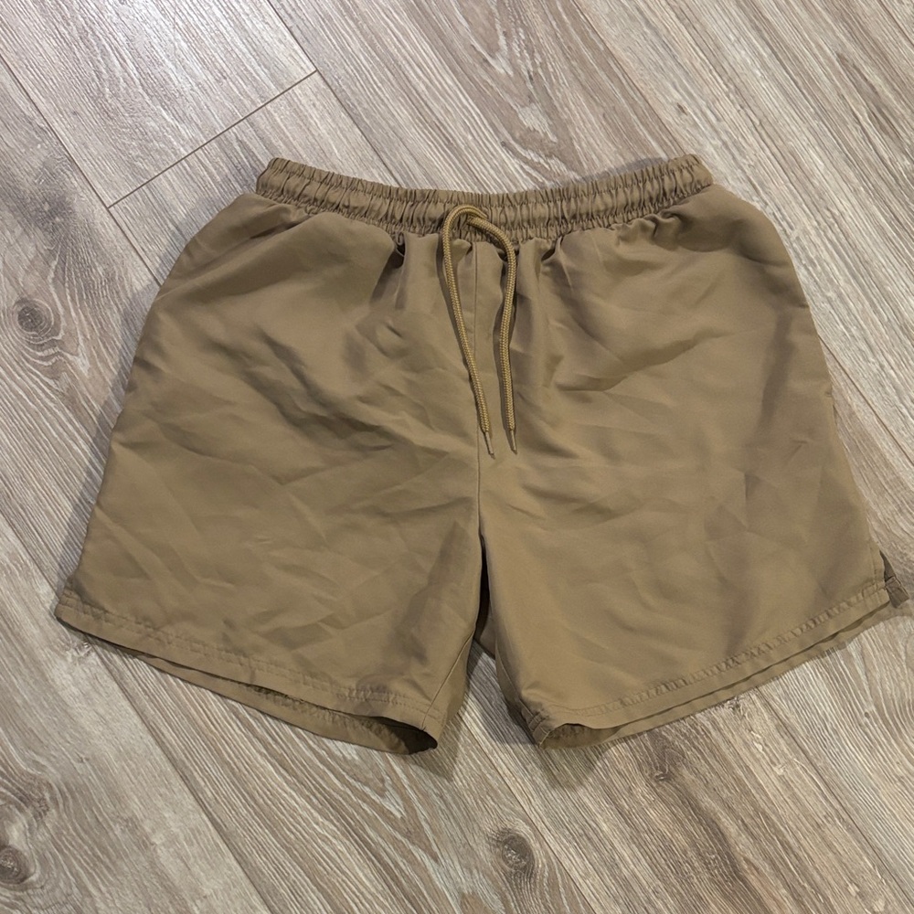 BCG Khaki Elastic Waist Shorts